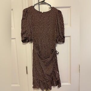 &other stories brown polka dot dress